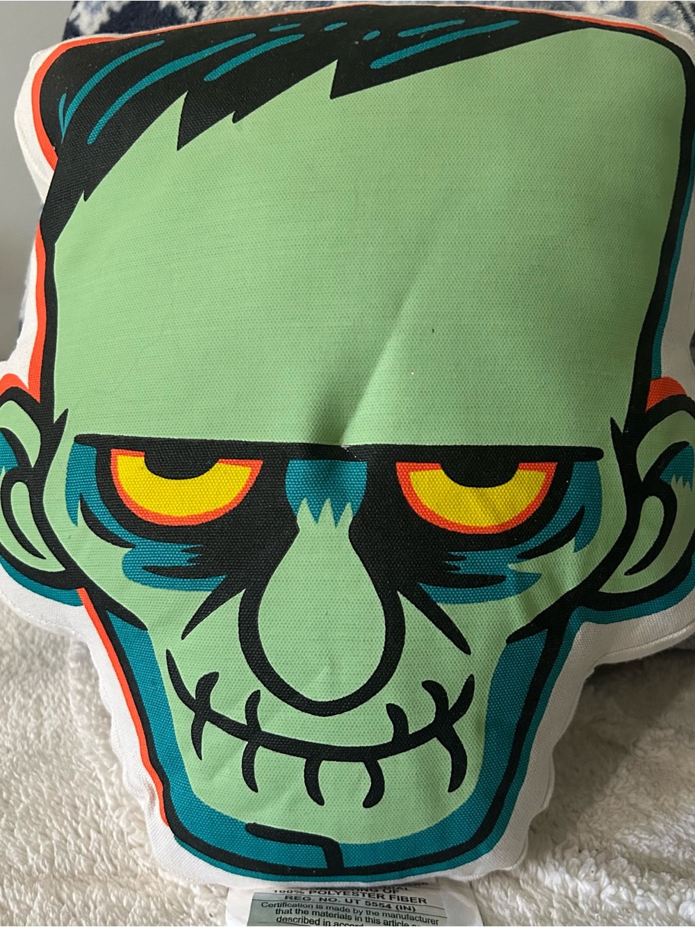 Frankenstein Green Graphic Accent Pillow - Home Accents